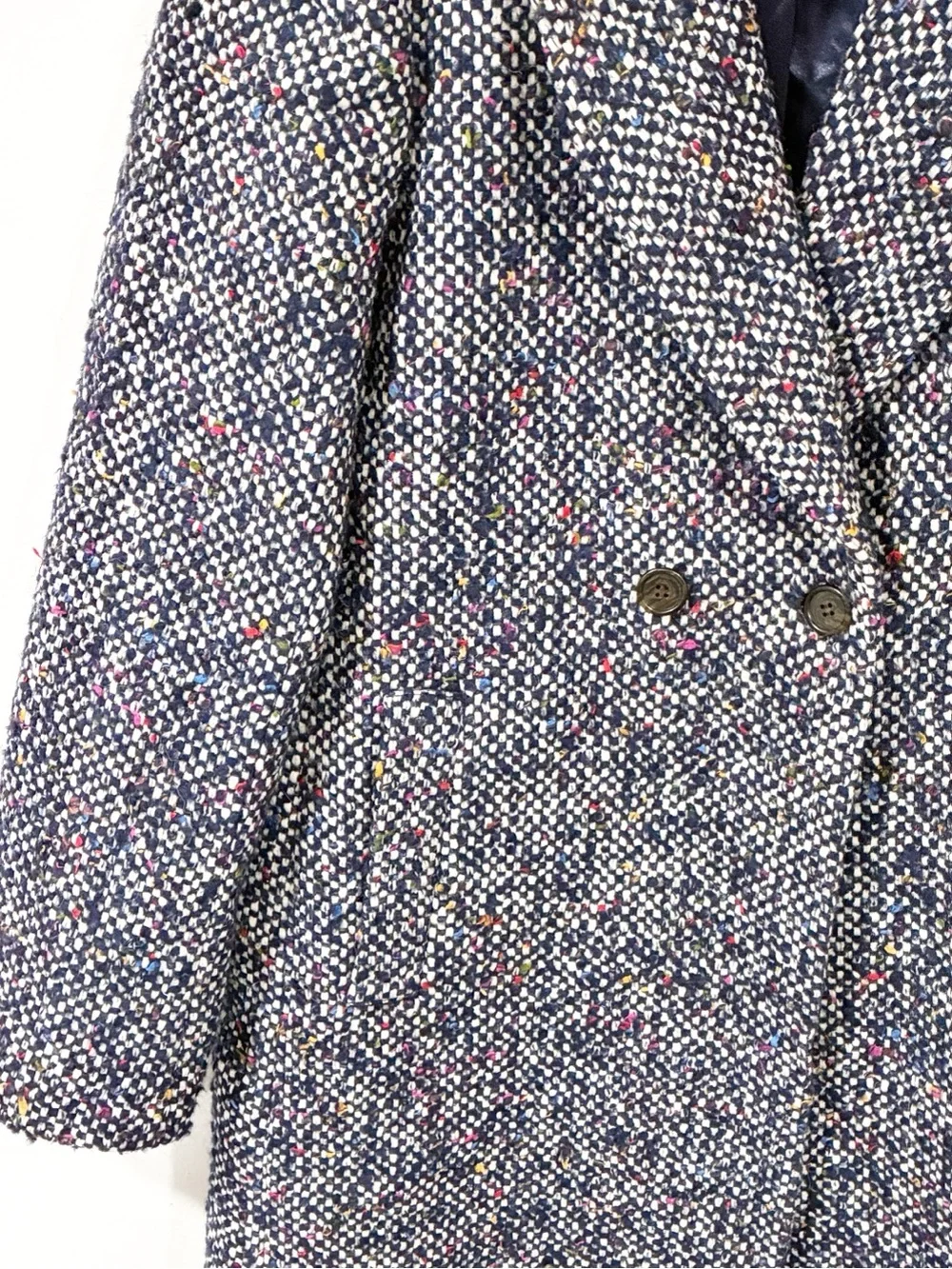 JCrew Daphne Italian Tweed Navy Coat Wool Blend Size 4